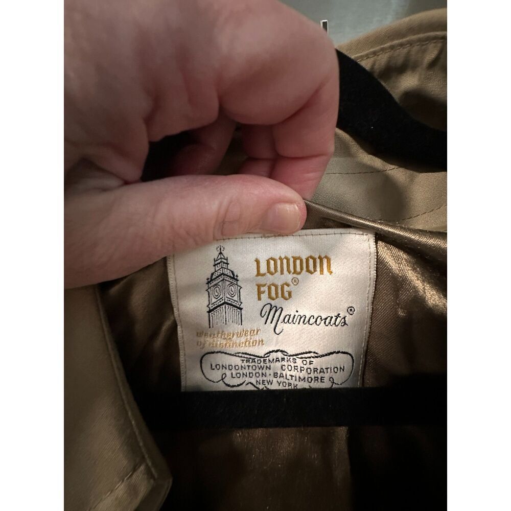 London Fog Vintage Made in USA Khaki Trench Coat Liner Size 44 - Picture 4 of 6